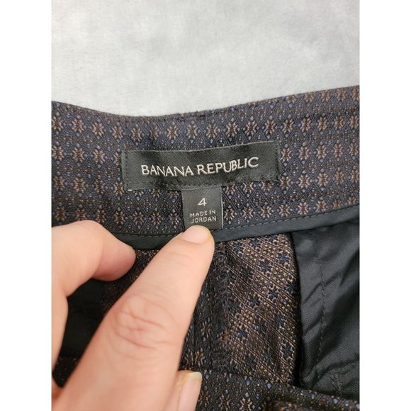 Banana Republic Avery‎ dress pants women's brown black with shimmer sz 4 32x26 - Picture 7 of 8